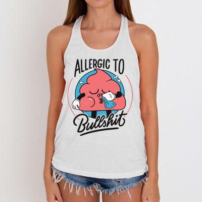 Allergic To Bullshit Funny Women's Knotted Racerback Tank