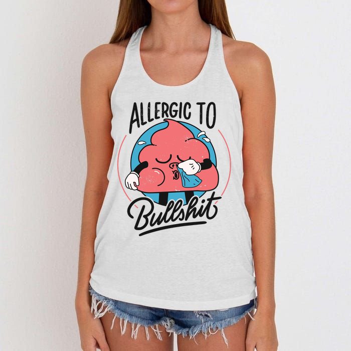 Allergic To Bullshit Funny Women's Knotted Racerback Tank