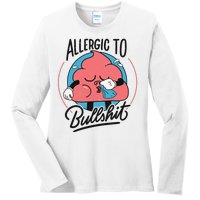 Allergic To Bullshit Funny Ladies Long Sleeve Shirt