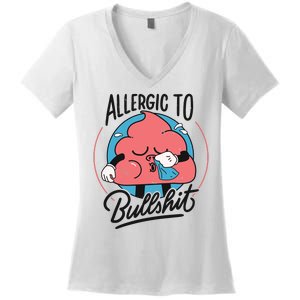 Allergic To Bullshit Funny Women's V-Neck T-Shirt