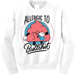 Allergic To Bullshit Funny Kids Sweatshirt