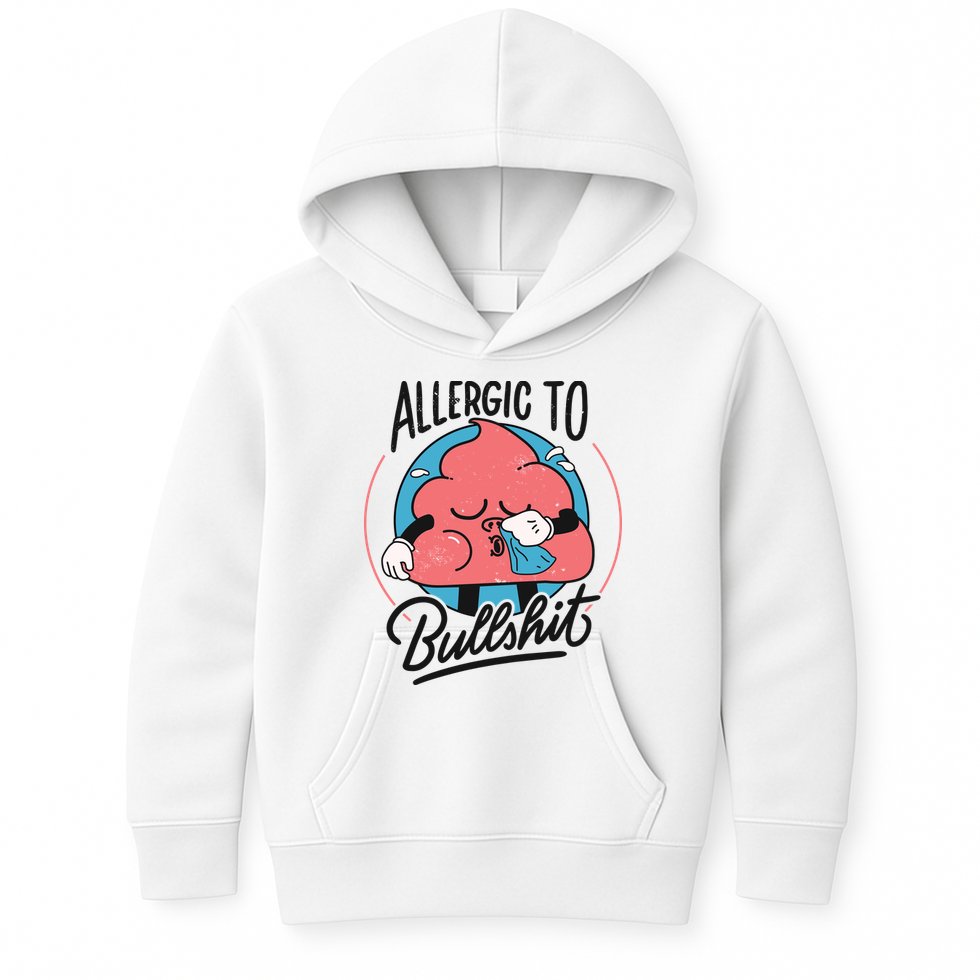 Allergic To Bullshit Funny Kids Hoodie