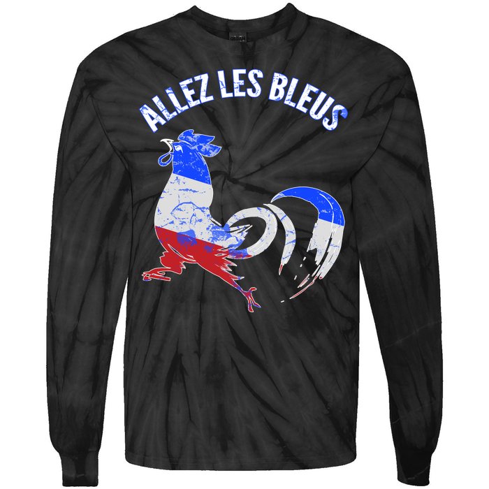 Allez Les Bleus France Soccer Tie-Dye Long Sleeve Shirt