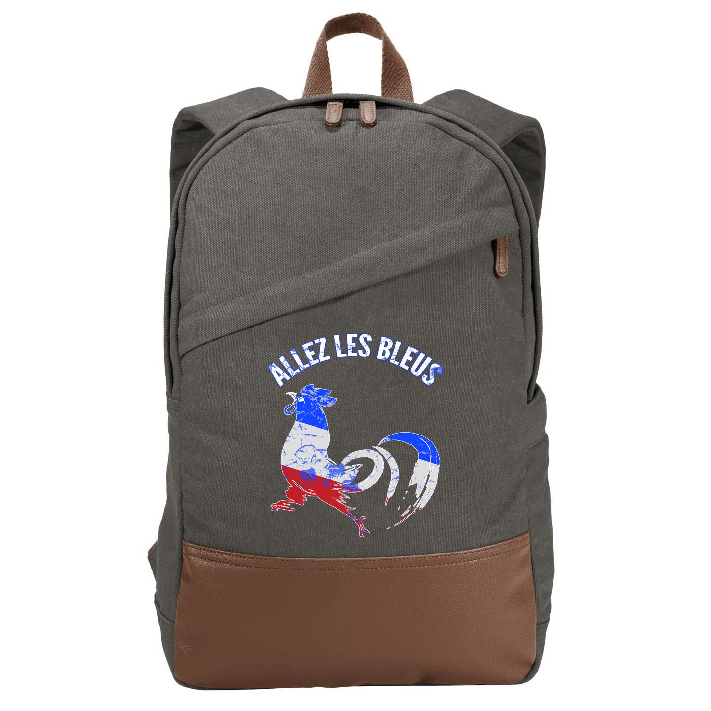 Allez Les Bleus France Soccer Cotton Canvas Backpack