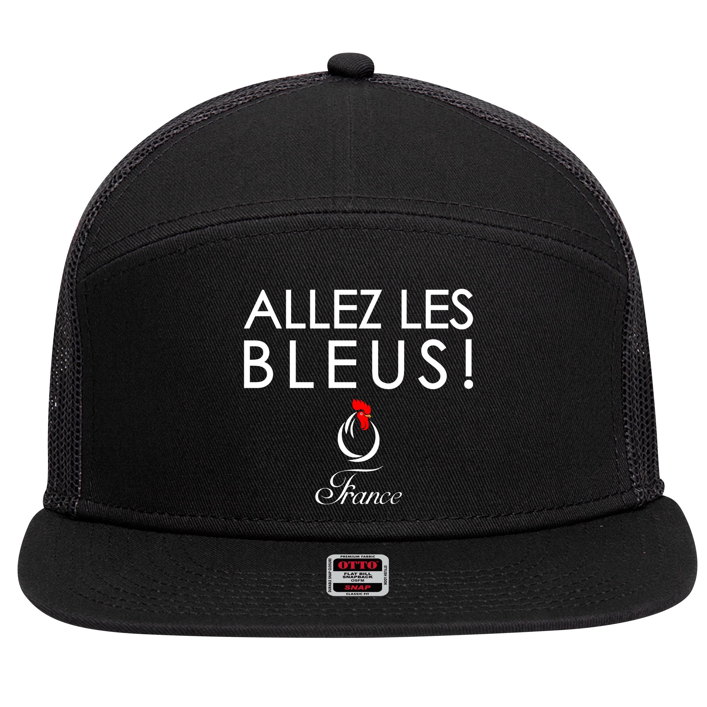 Allez Les Bleus France Soccer1 7 Panel Mesh Trucker Snapback Hat
