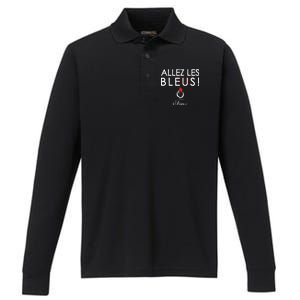 Allez Les Bleus France Soccer1 Performance Long Sleeve Polo