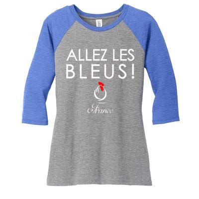 Allez Les Bleus France Soccer1 Women's Tri-Blend 3/4-Sleeve Raglan Shirt