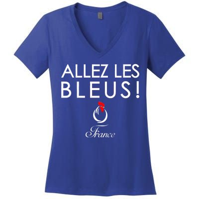 Allez Les Bleus France Soccer1 Women's V-Neck T-Shirt