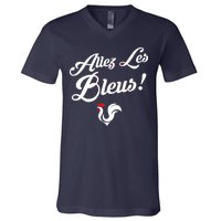 Allez Les Bleus France Team Chant Soccer V-Neck T-Shirt