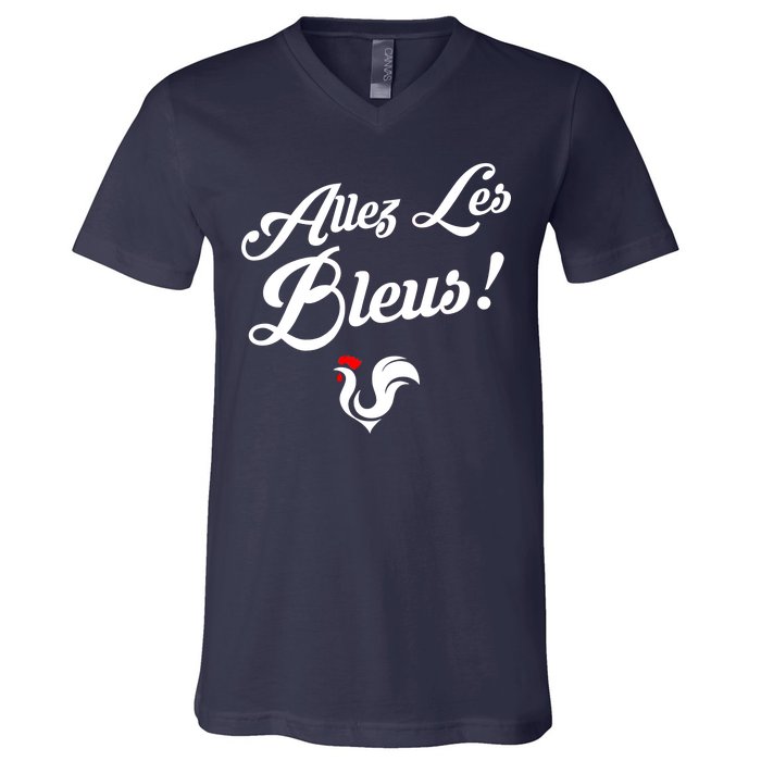 Allez Les Bleus France Team Chant Soccer V-Neck T-Shirt