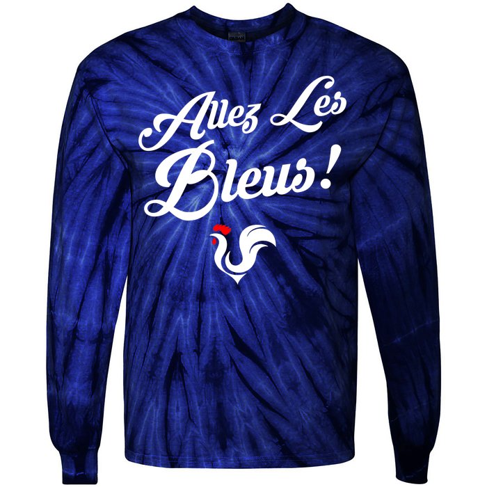 Allez Les Bleus France Team Chant Soccer Tie-Dye Long Sleeve Shirt