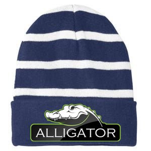 Alligator Striped Beanie with Solid Band