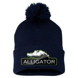 Alligator Pom Pom 12in Knit Beanie