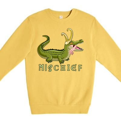 Alligator Gator Croki Crocodile God of Mischief Premium Crewneck Sweatshirt