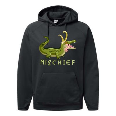 Alligator Gator Croki Crocodile God of Mischief Performance Fleece Hoodie