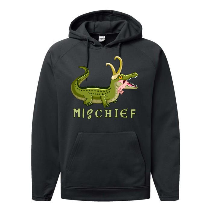 Alligator Gator Croki Crocodile God of Mischief Performance Fleece Hoodie