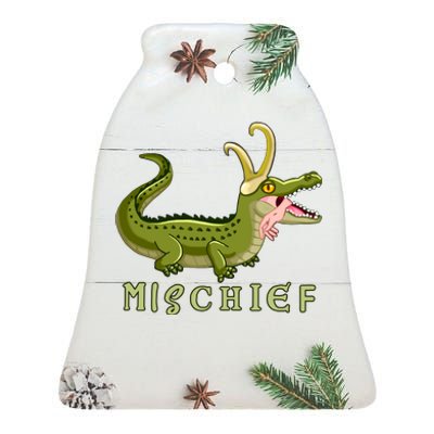 Alligator Gator Croki Crocodile God of Mischief Ceramic Bell Ornament