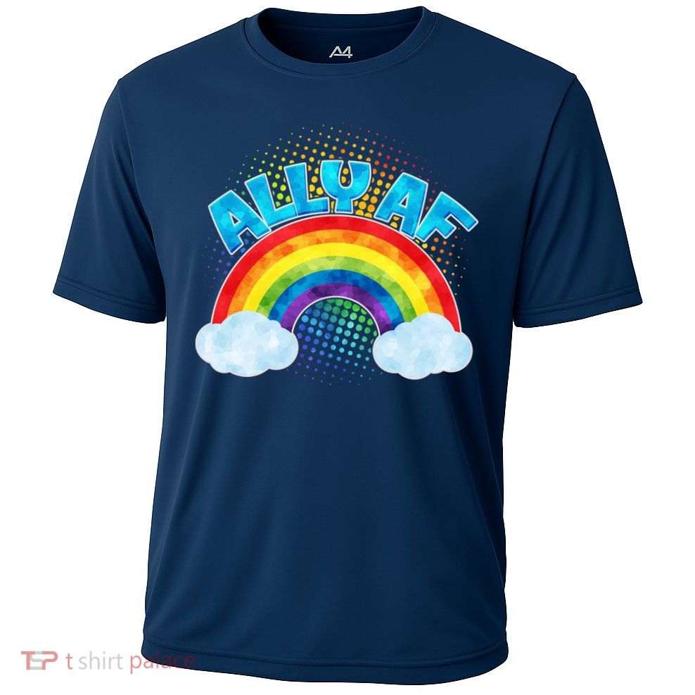 ALLY AF LGBT Rainbow Cooling Performance Crew T-Shirt