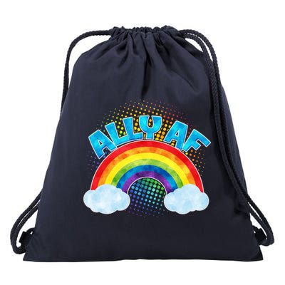 ALLY AF LGBT Rainbow Drawstring Bag