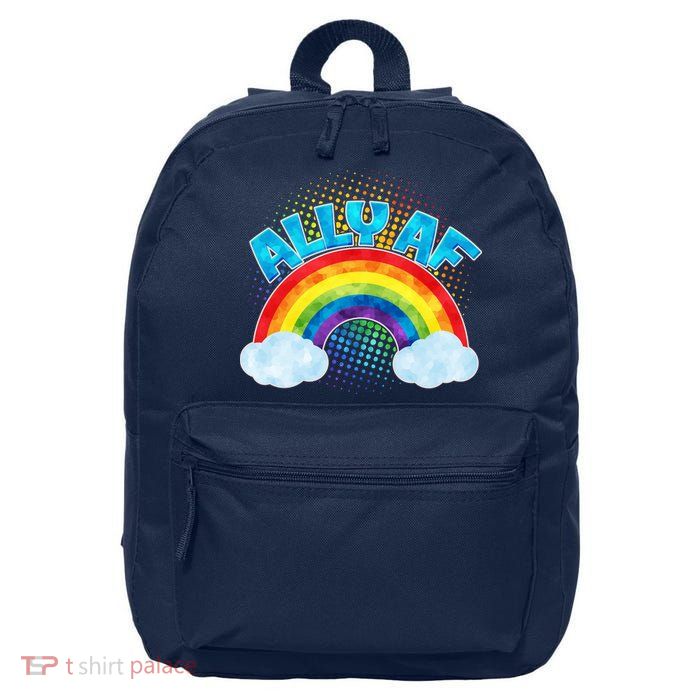 ALLY AF LGBT Rainbow 16 in Basic Backpack