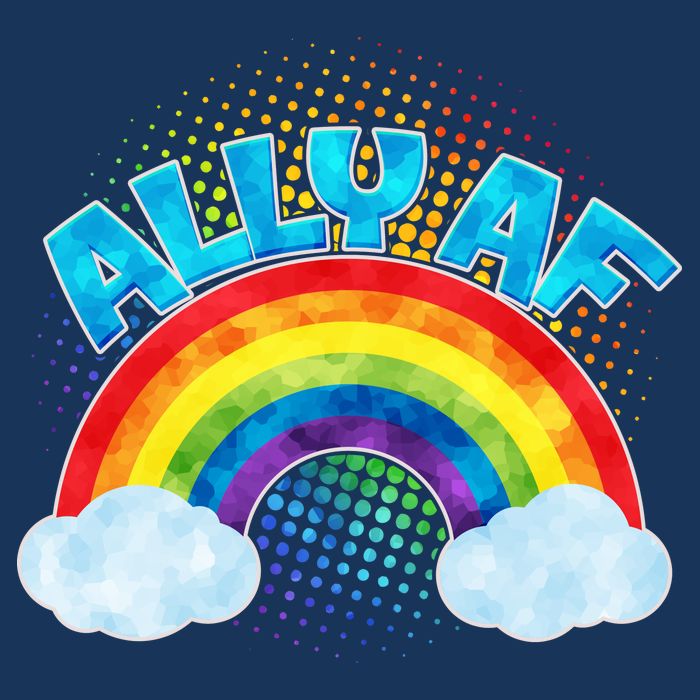 ALLY AF LGBT Rainbow Poster