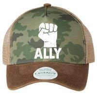 Ally Distressed Protest Fist Legacy Tie Dye Trucker Hat