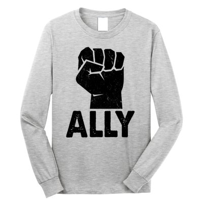 Ally Distressed Protest Fist Long Sleeve Shirt