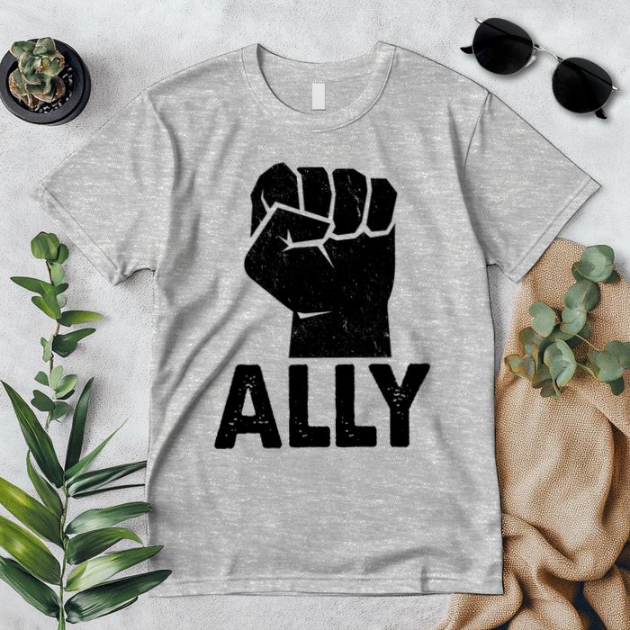 Ally Distressed Protest Fist Premium T-Shirt