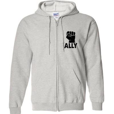 Ally Distressed Protest Fist Full Zip Hoodie