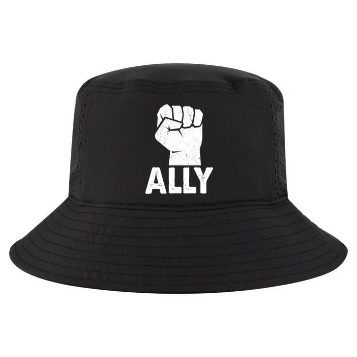 Ally Distressed Protest Fist Cool Comfort Performance Bucket Hat