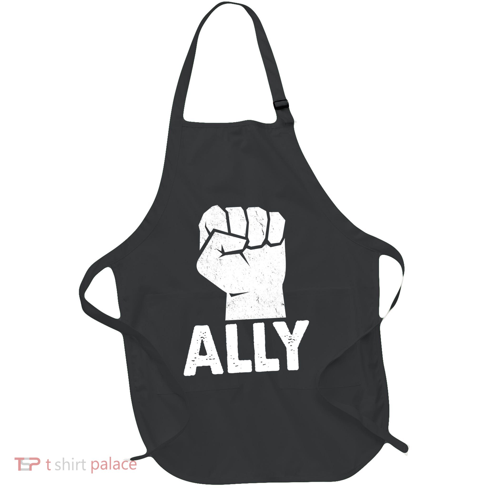 Ally Distressed Protest Fist Full-Length Apron With Pockets