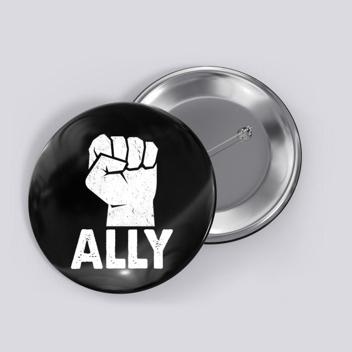 Ally Distressed Protest Fist Button