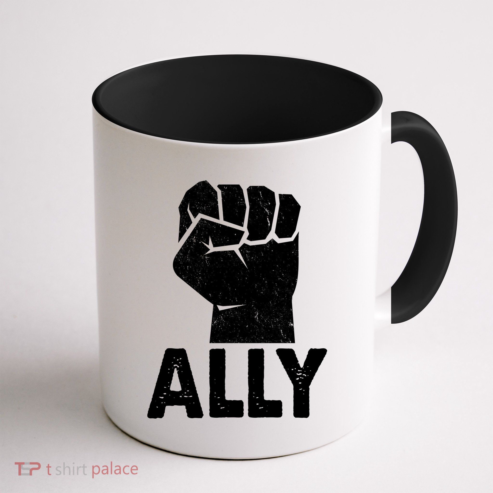 Ally Distressed Protest Fist Coffee Mug