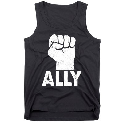 Ally Distressed Protest Fist Tank Top