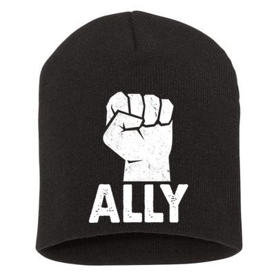 Ally Distressed Protest Fist Short Acrylic Beanie