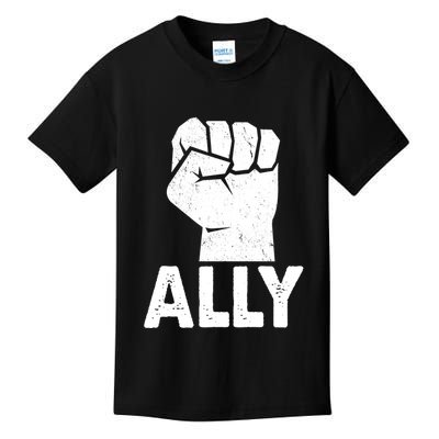 Ally Distressed Protest Fist Kids T-Shirt