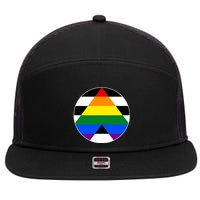 Ally Flag Circle Pyramid Pride 7 Panel Mesh Trucker Snapback Hat