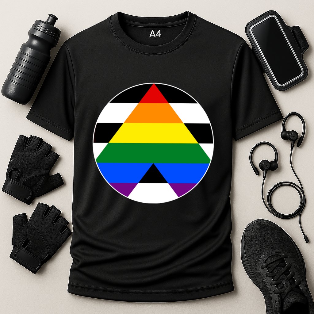 Ally Flag Circle Pyramid Pride Performance Shirt