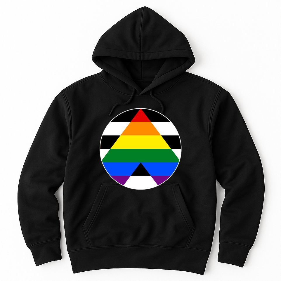 Ally Flag Circle Pyramid Pride Hoodie