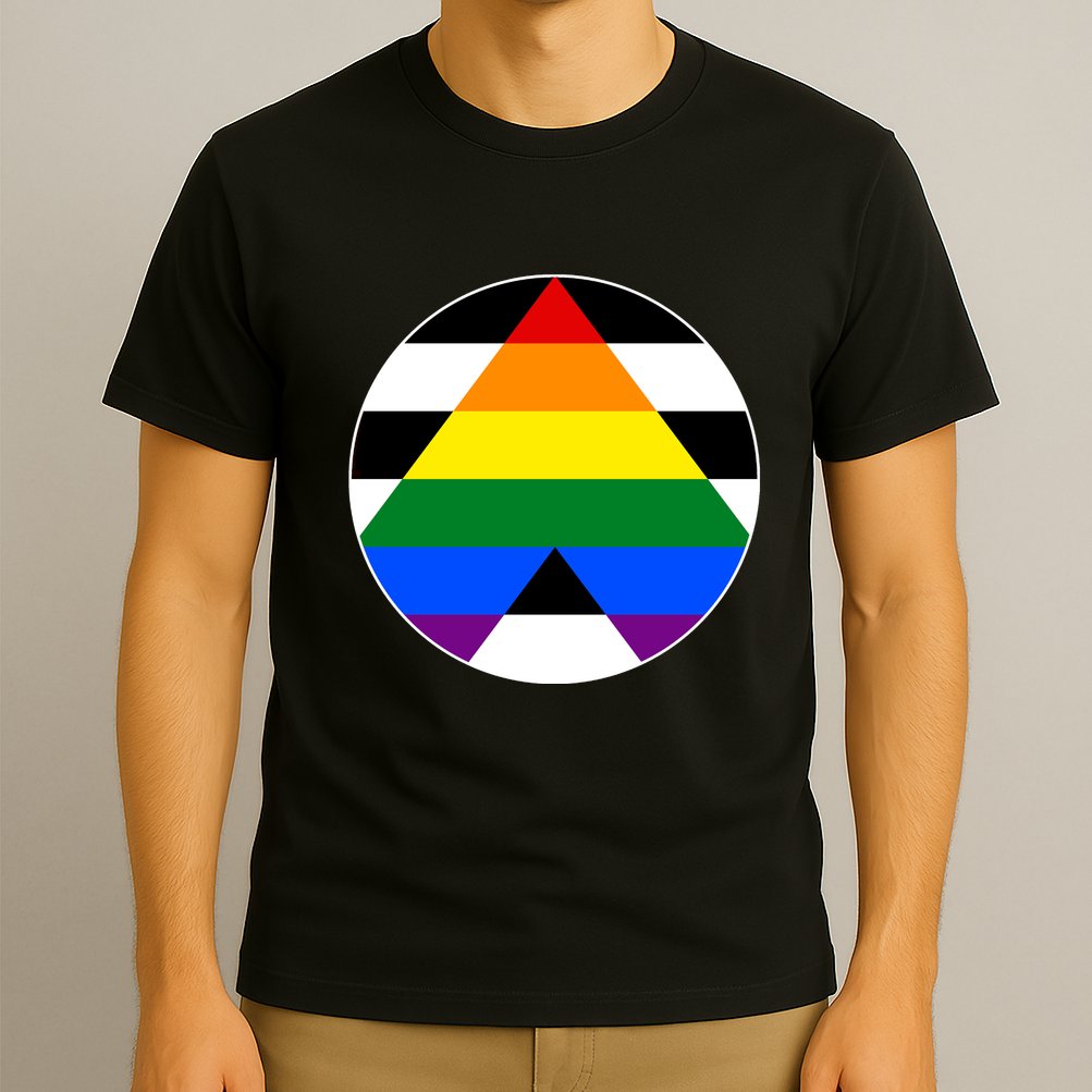 Ally Flag Circle Pyramid Pride T-Shirt