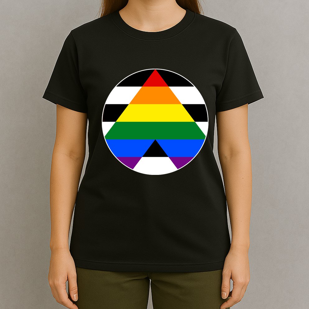 Ally Flag Circle Pyramid Pride T-Shirt