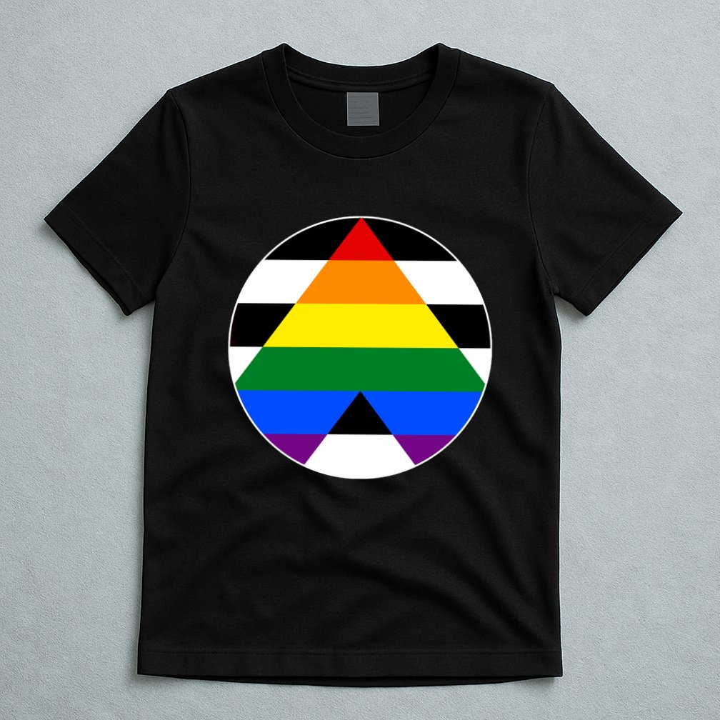 Ally Flag Circle Pyramid Pride T-Shirt