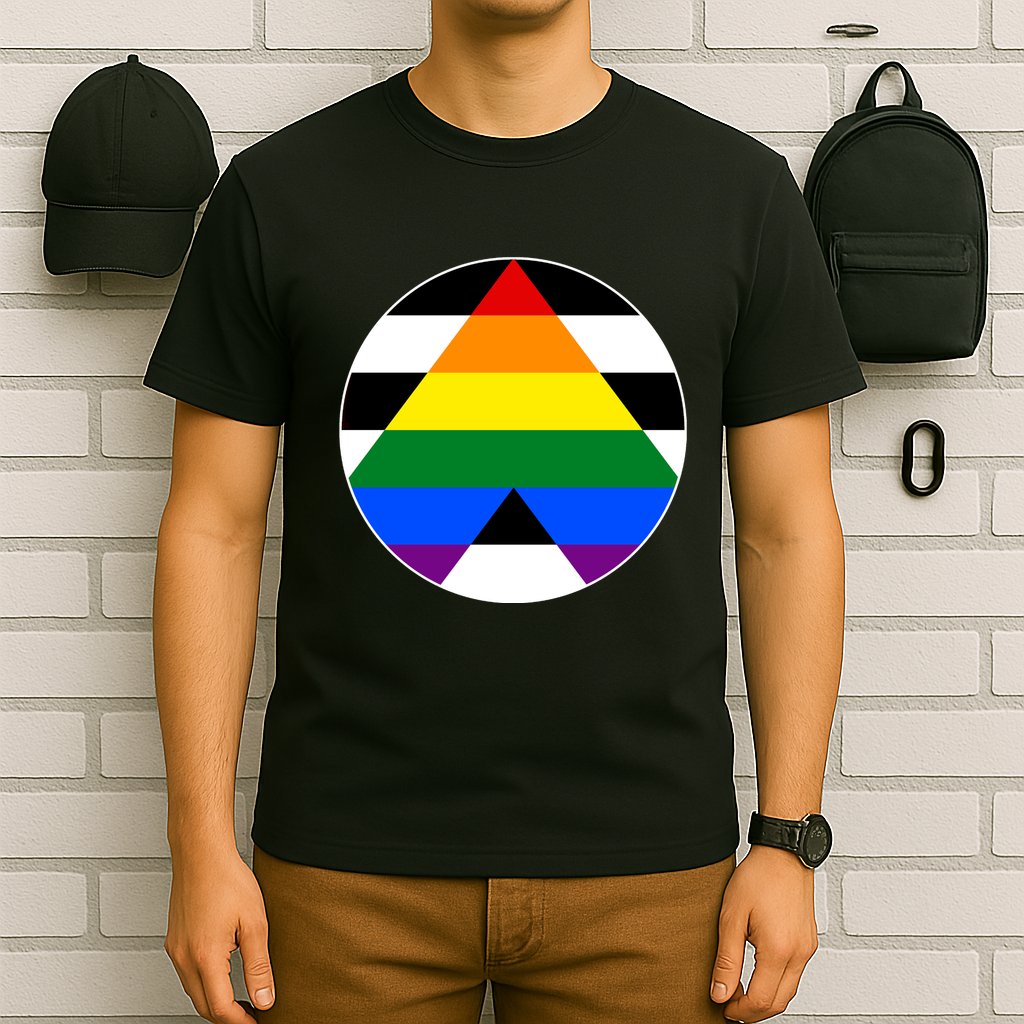 Ally Flag Circle Pyramid Pride T-Shirt