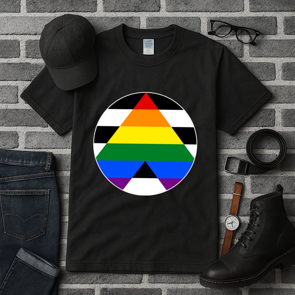 Ally Flag Circle Pyramid Pride Tall T-Shirt