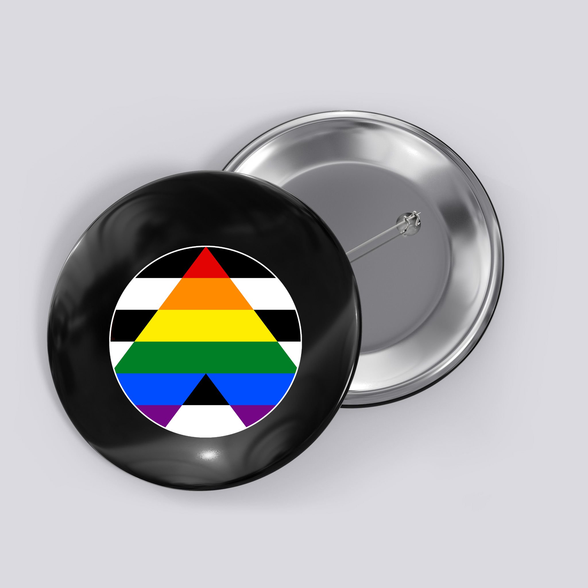 Ally Flag Circle Pyramid Pride Button