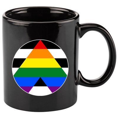 Ally Flag Circle Pyramid Pride 11oz C Handle Ceramic Mug