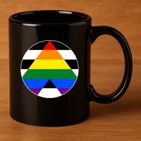 Ally Flag Circle Pyramid Pride 11oz C Handle Ceramic Mug