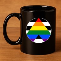 Ally Flag Circle Pyramid Pride 11oz C Handle Ceramic Mug