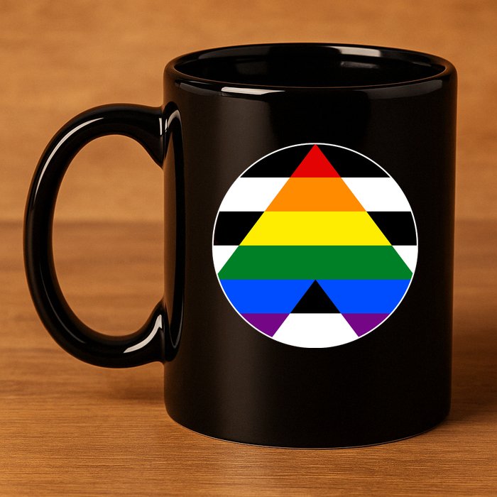 Ally Flag Circle Pyramid Pride 11oz C Handle Ceramic Mug