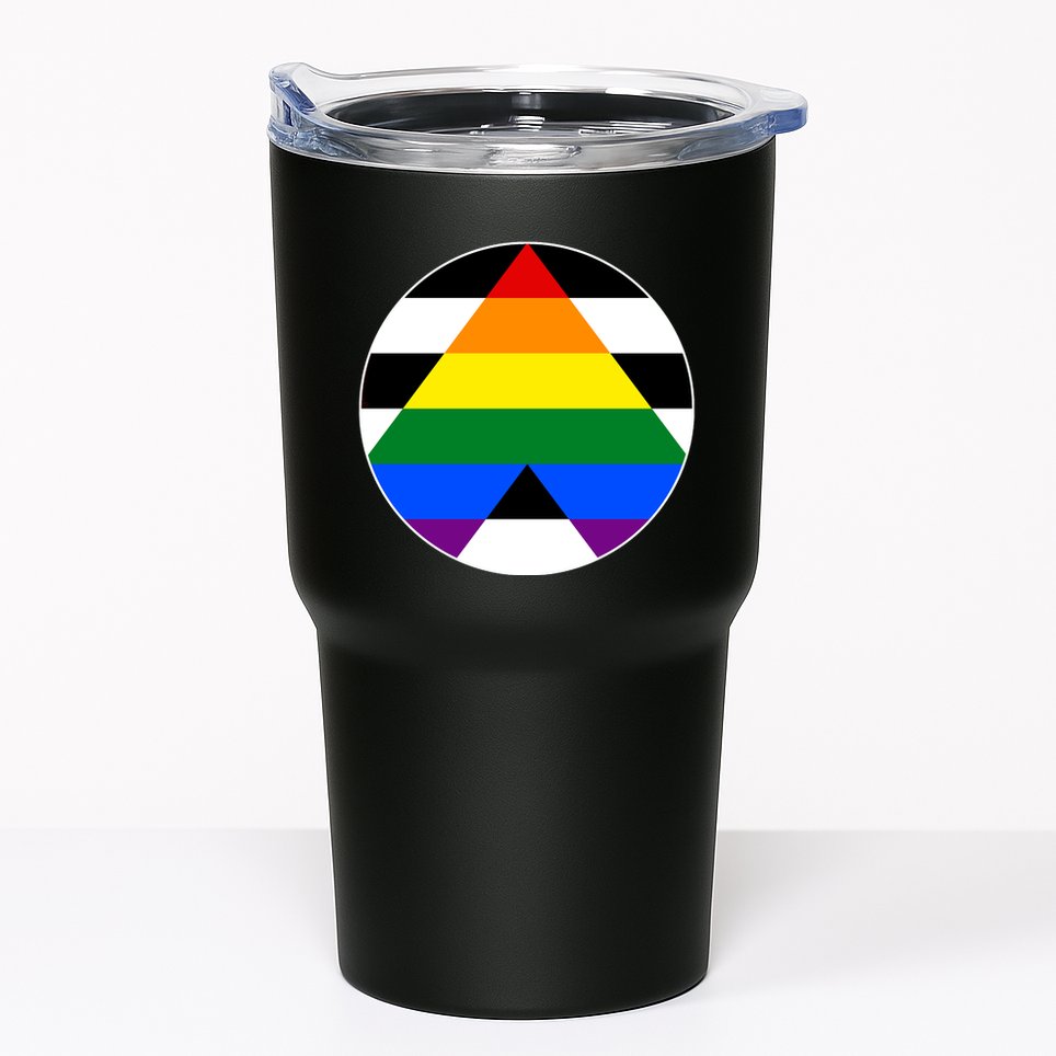 Ally Flag Circle Pyramid Pride Tumbler